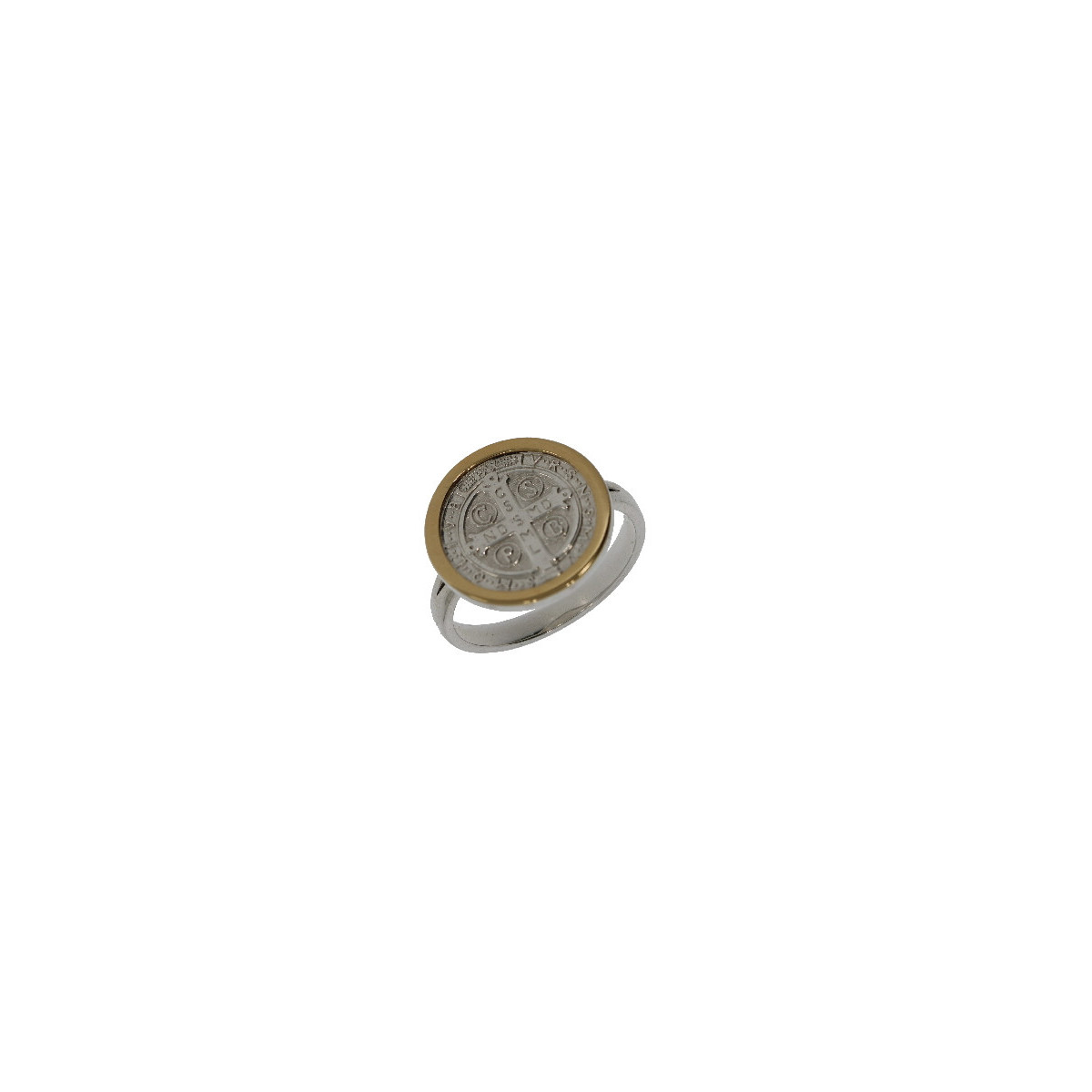 Anillo San Benito con Oro Medalla Median - S B. C ORO MED