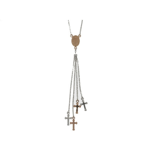 Gargantilla Religiosa de Bicolor Plata - ARN00048RH/RGP