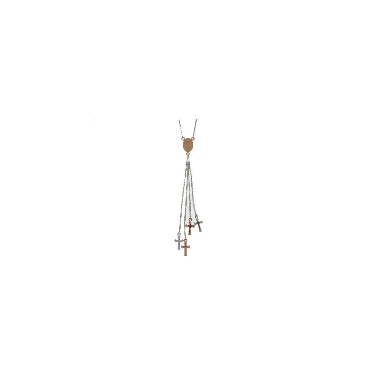 Gargantilla Religiosa de Bicolor Plata - ARN00048RH/RGP