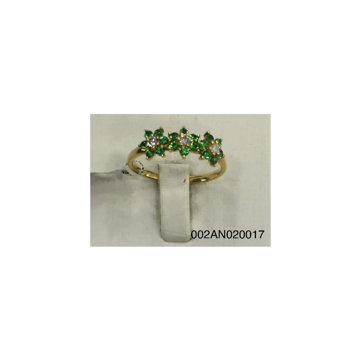 Anillo Trio de Roseta Esmeralda Br 0,12k - DB27EEA 0,12KT