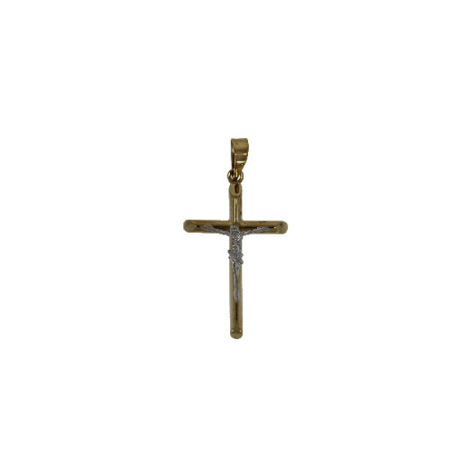 Cruz con Cristo Bicolor de Oro - 5884