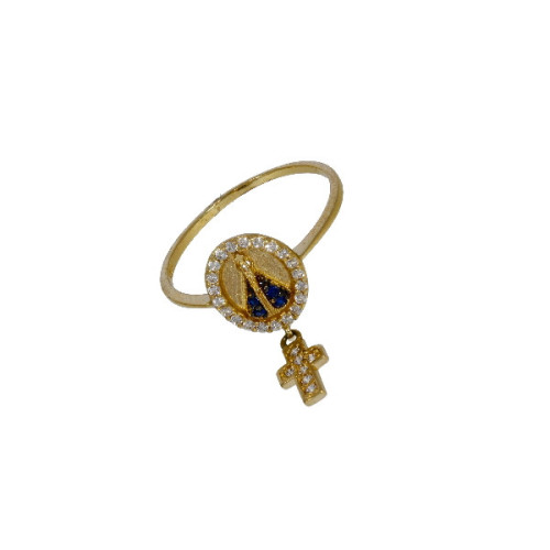 Anillo Nuestra Señora Aparecida con Cruz - AN2273 NSA