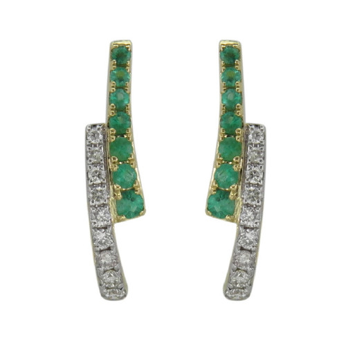Par Aros de Oro Diamante Esmeralda - EEK8500R01M18Y 0,17