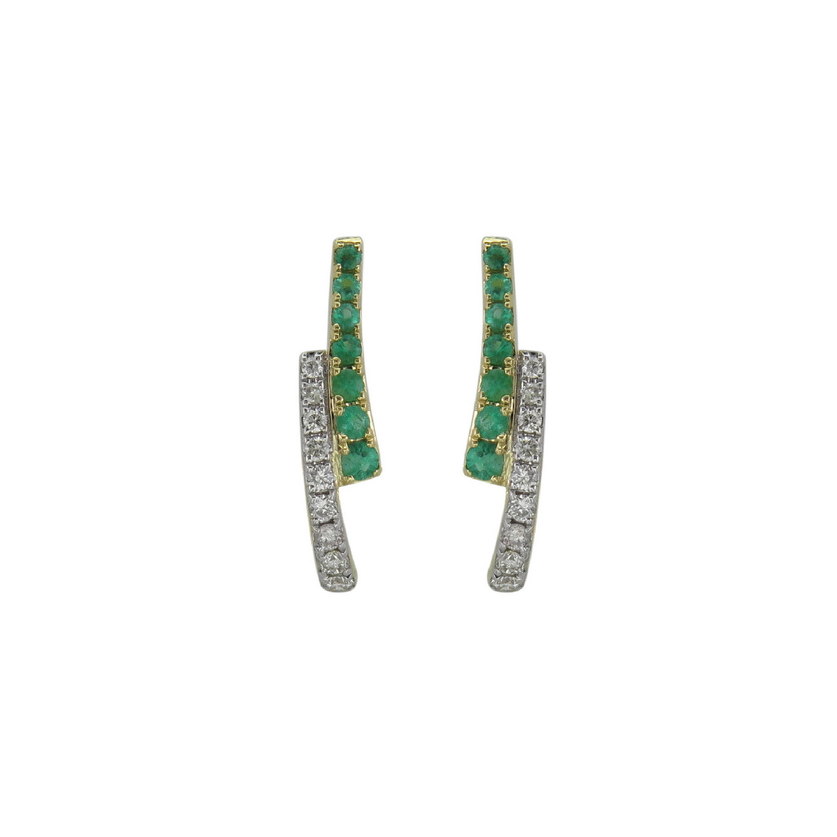 Par Aros de Oro Diamante Esmeralda - EEK8500R01M18Y 0,17