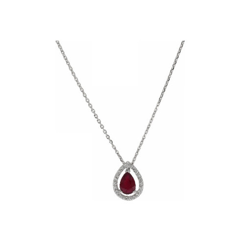 Pendiente Gota Oro BLanco Diamante Ruby - PD097560-118 0,13