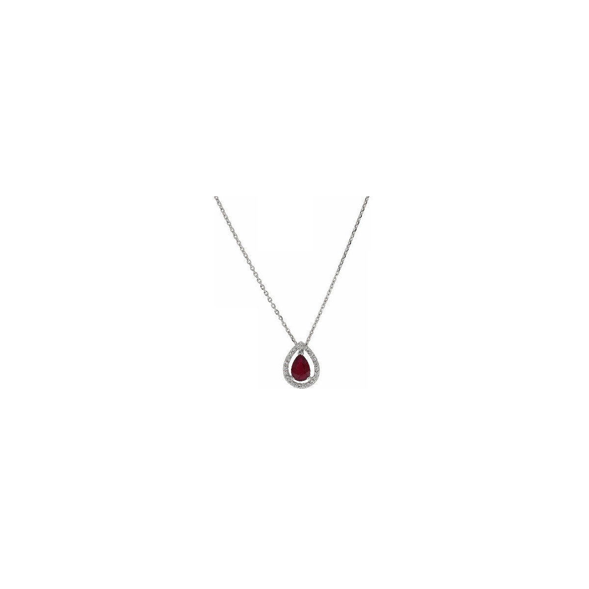 Pendiente Gota Oro BLanco Diamante Ruby - PD097560-118 0,13