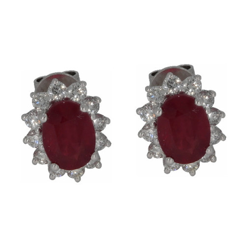 Par Aros Roseta Oro Blanco Diamante Ruby - ER095813-2-118