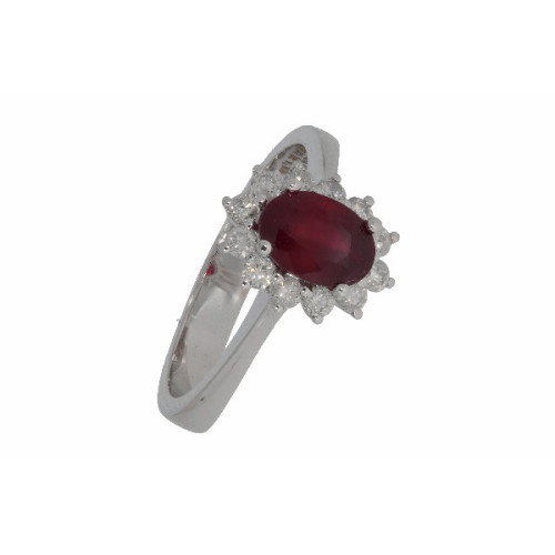 Anillo Roseta Oro Blanco Diamante Ruby - RG095813-2-118