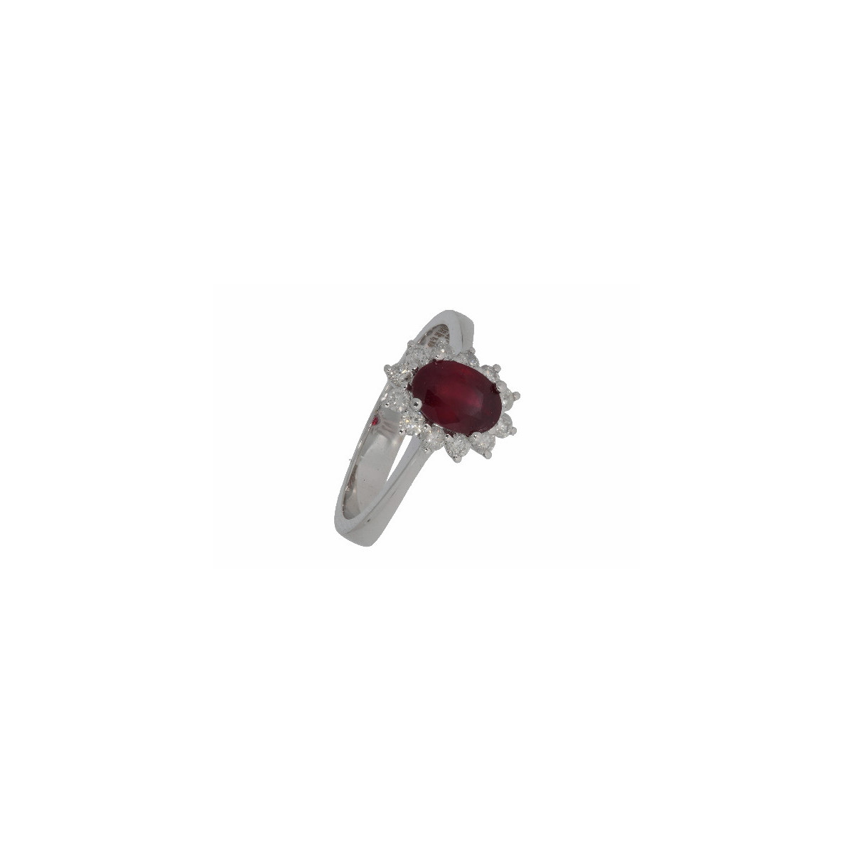 Anillo Roseta Oro Blanco Diamante Ruby - RG095813-2-118