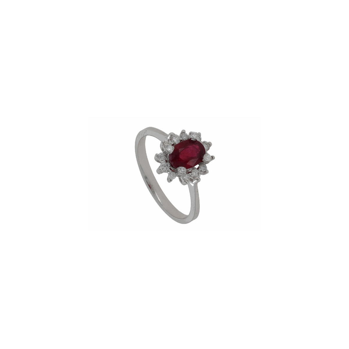 Anillo Roseta Oro Blanco Diamante Ruby - RG097267-118 0,25