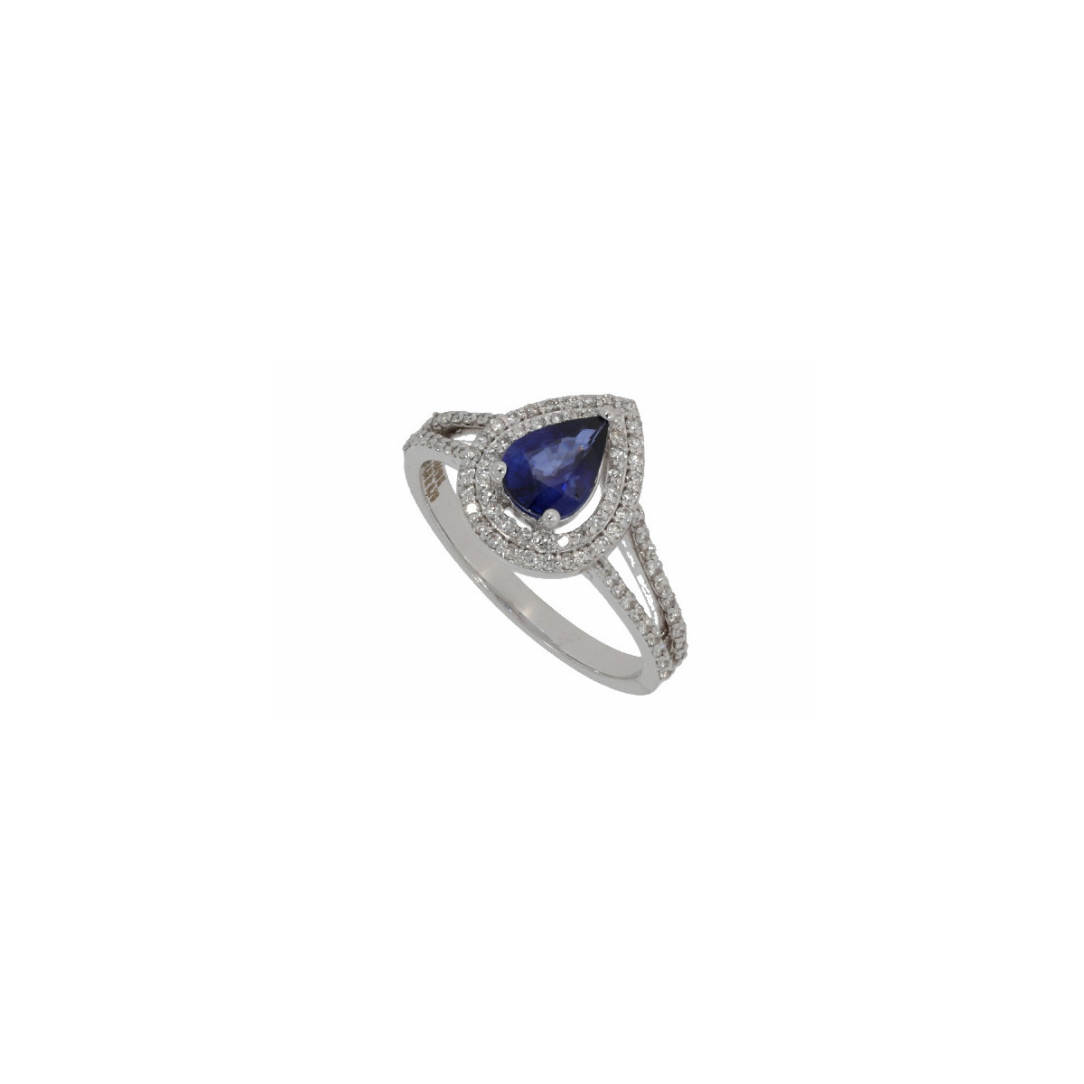 Anillo Gota Oro Blanco Diamante Z Azul - RG097302-118 0,35