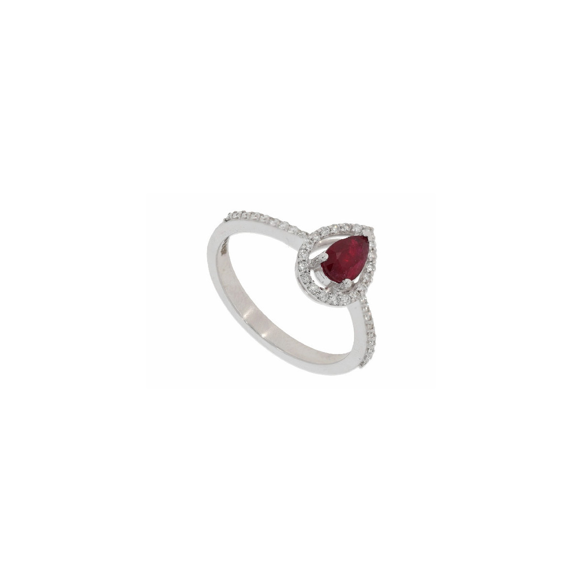 Anillo Gota Oro Balnco Diamante Ruby - RG097560-02-118 0,31