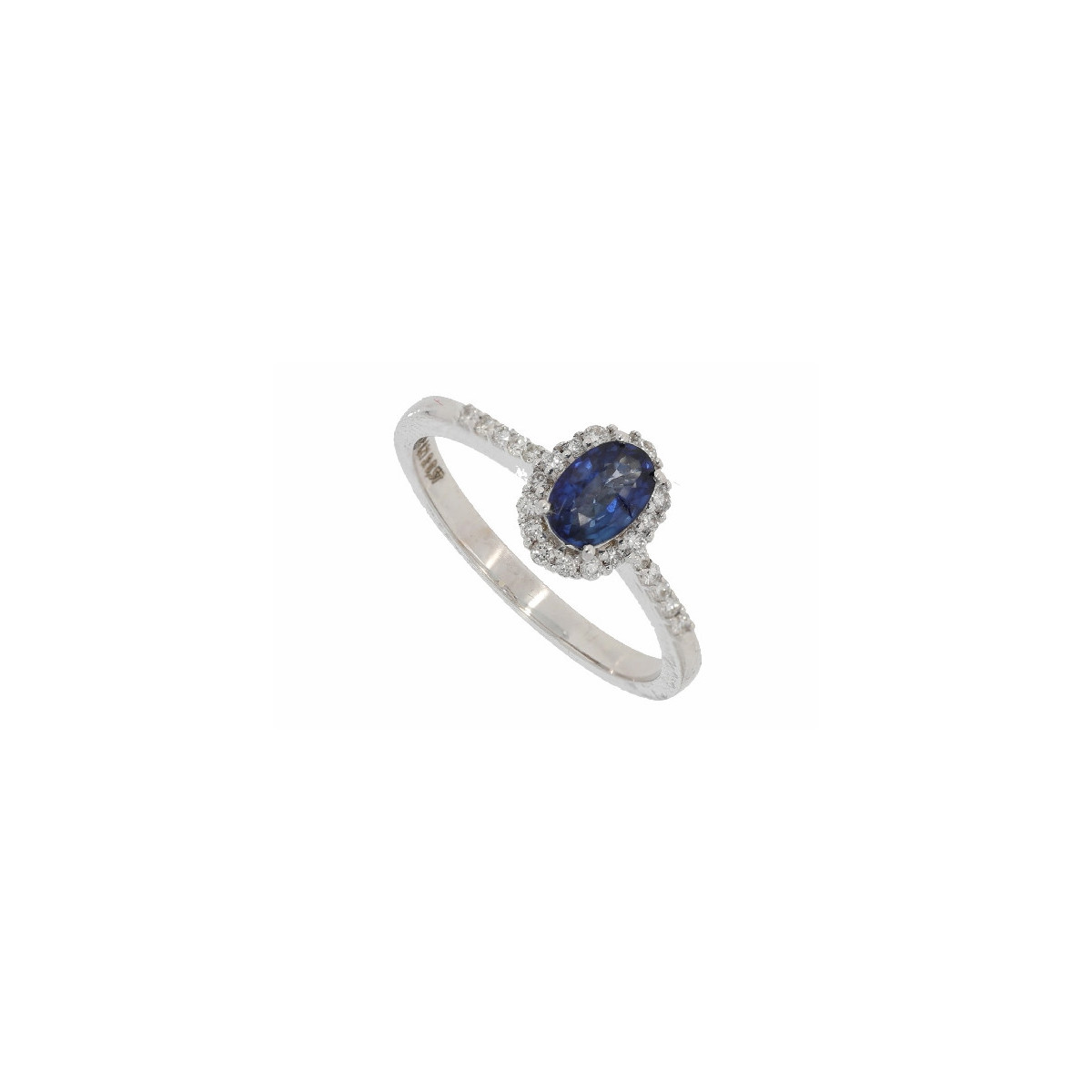 Anillo Roseta Oro Blanco Diamante Z Azul - RG097515-01-118