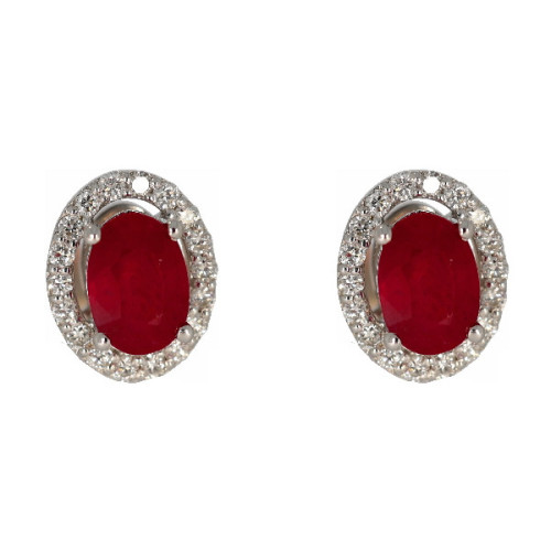 Par Aros Roseta Oro BLanci Diamante Ruby - ER097781-118 0,32