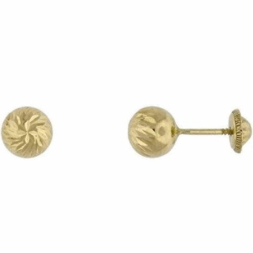 Par Aros Bola Tallada de Oro 3 mm - 1183/3