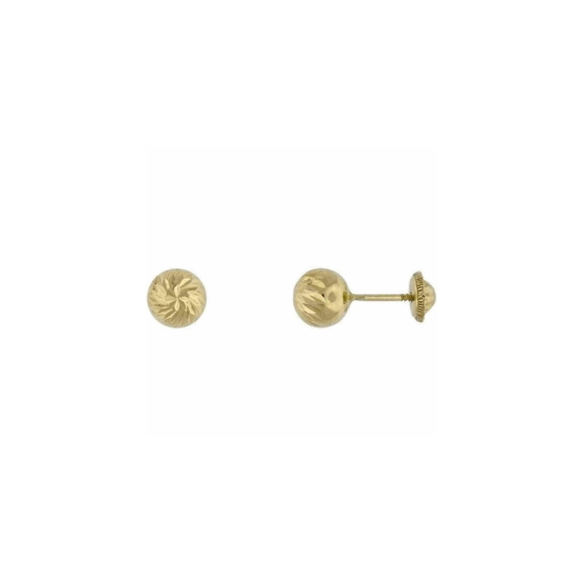 Par Aros Bola Tallada de Oro 3 mm - 1183/3