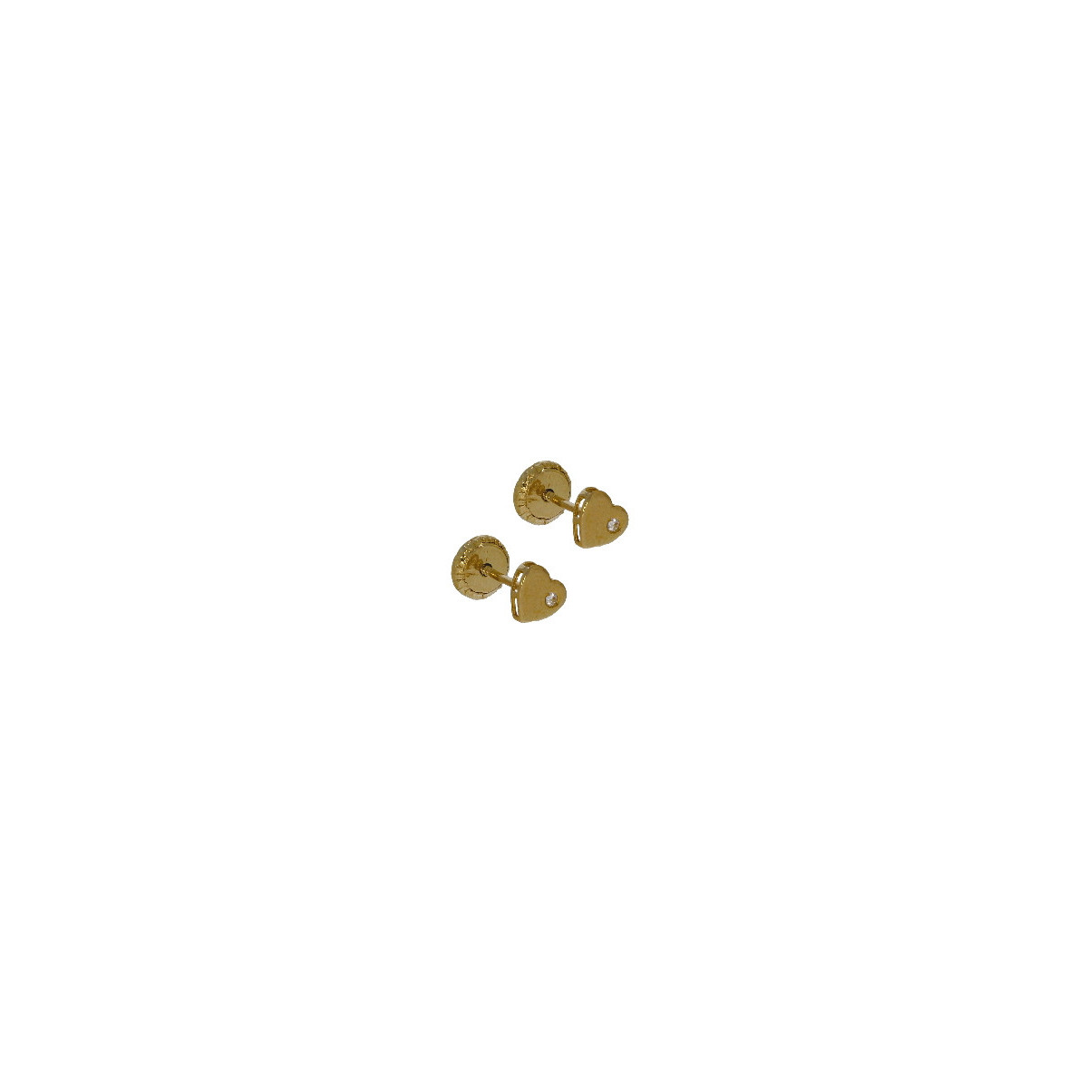 Par Aros Corazon Circon de Oro - 11254/5