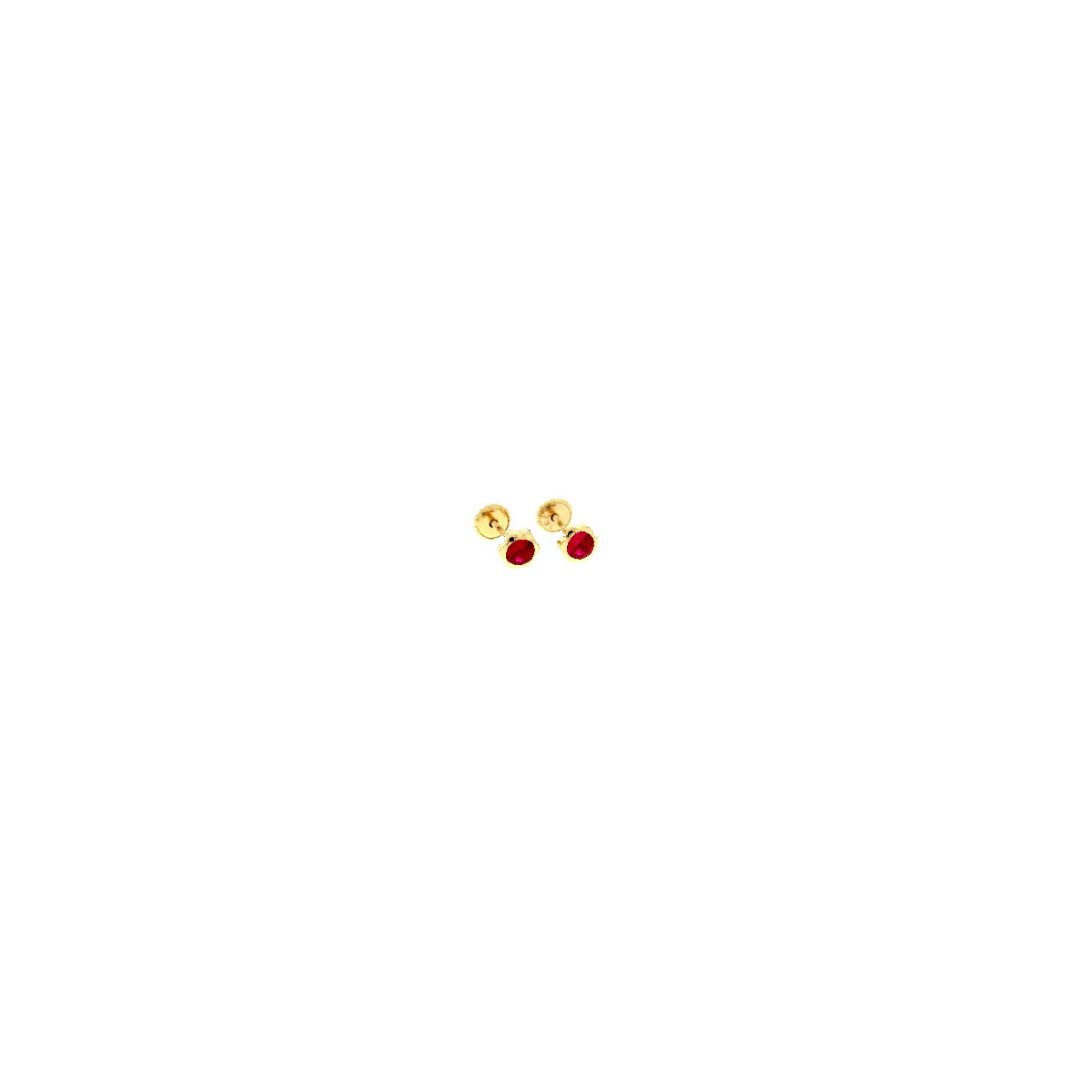 Par Aros Seis Petalos Oro Circ.Rojo 4mm - 18S176.4.RD