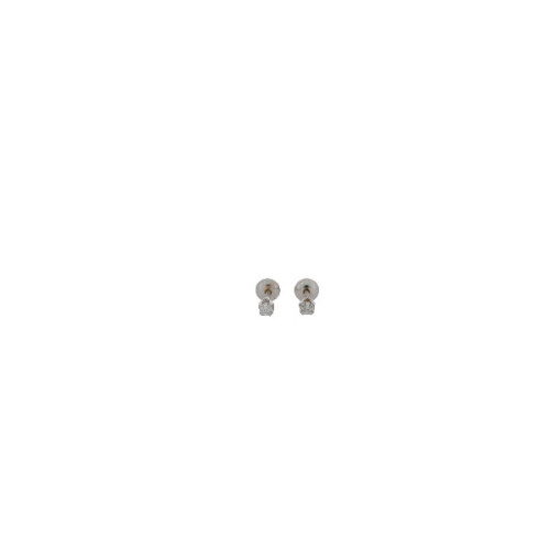 Par Aro Solitario de Oro Blanco Diamante - NBR20B-BC