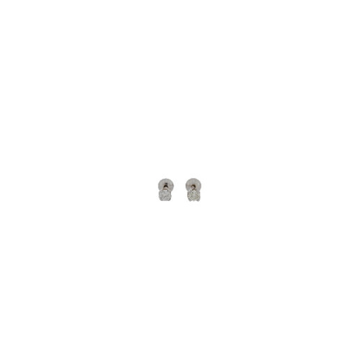 Par Aros Solitario Oro Blanco Diamante - NBR45B-BC