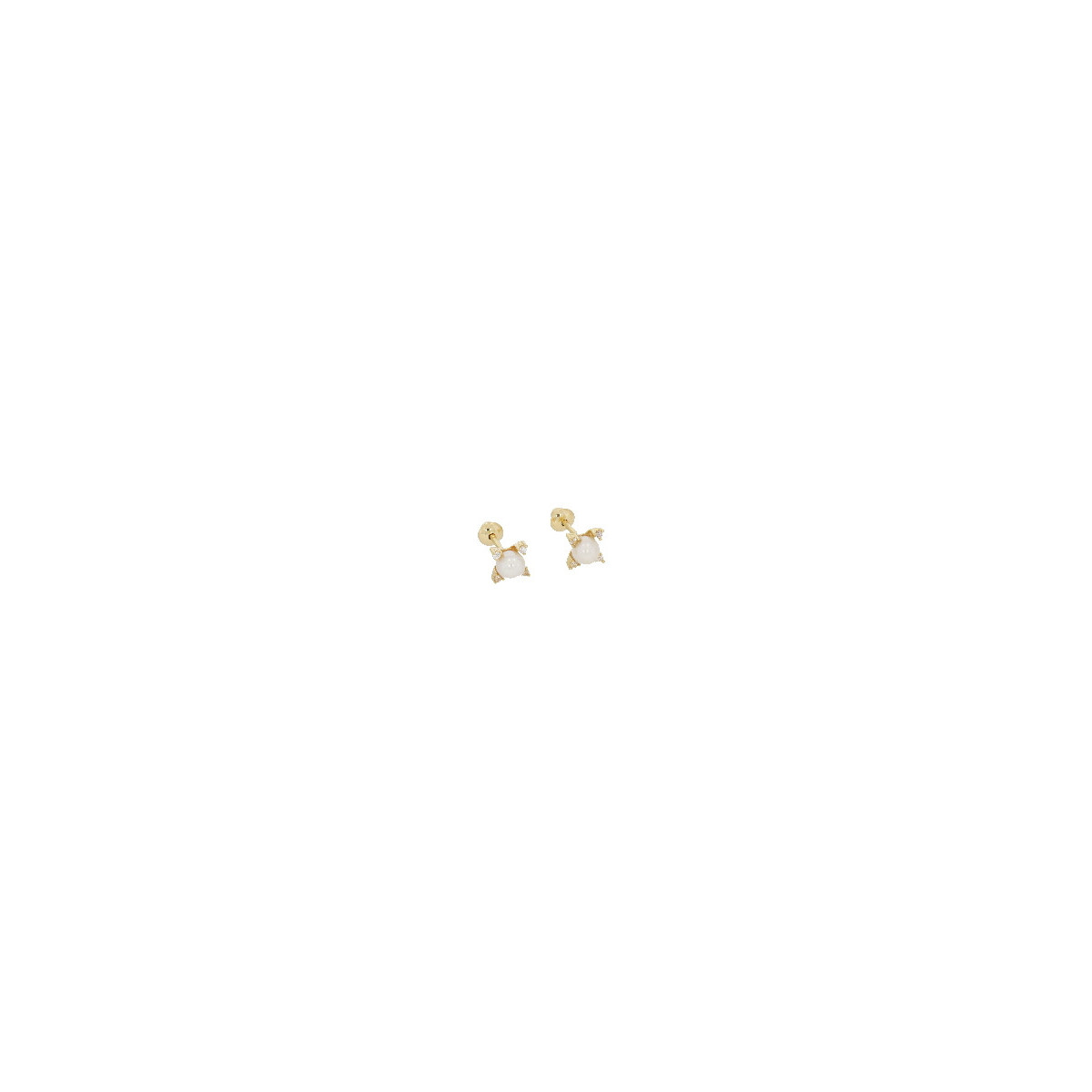 Par Aros de Oro con Perla Circon - MV-F221
