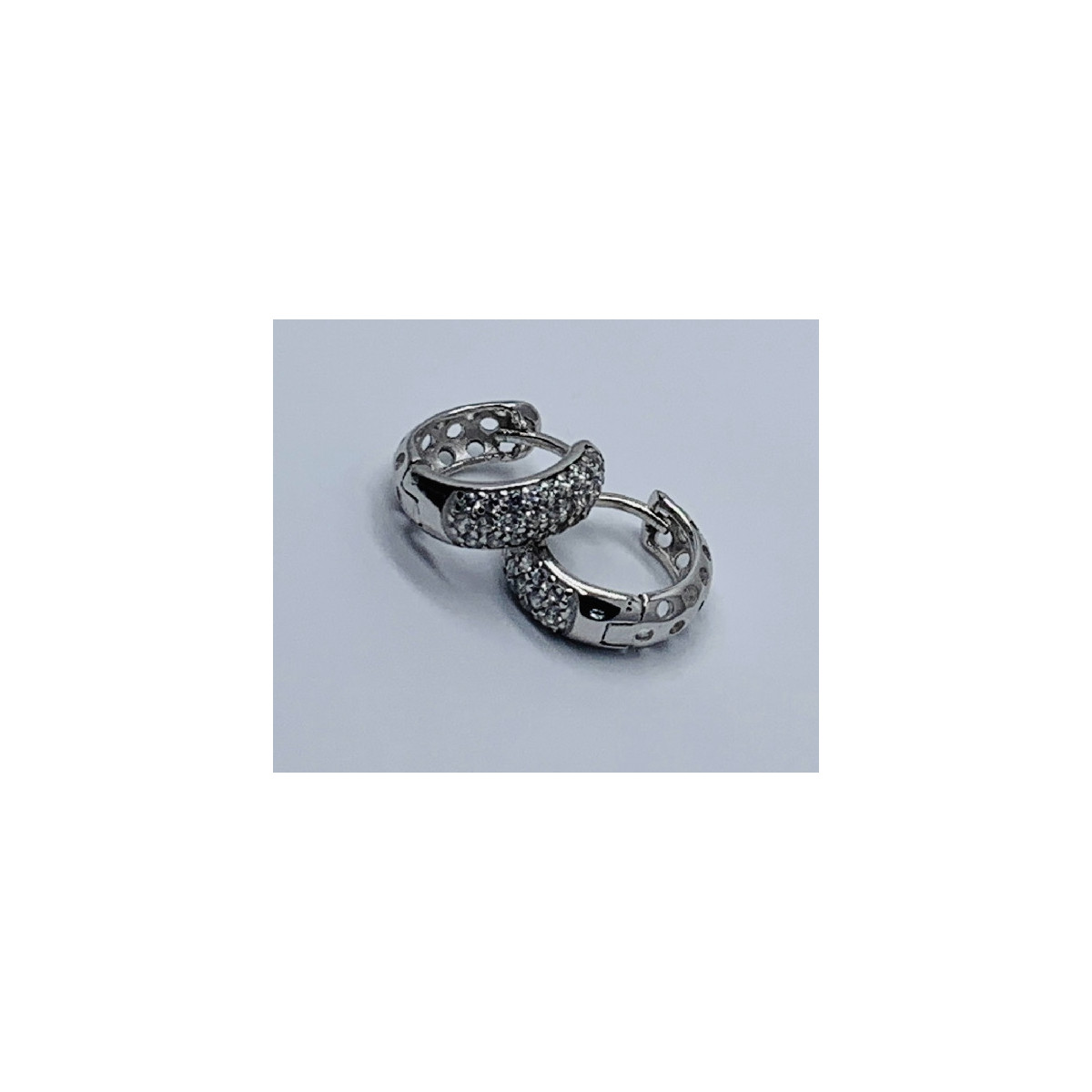 Par Aros de Oro Blanco con Circones - 1.70 +10$