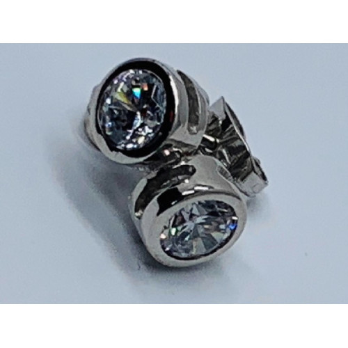 Par Aros Punto de Luz de Oro Blanco Circ - 2.00 +10$