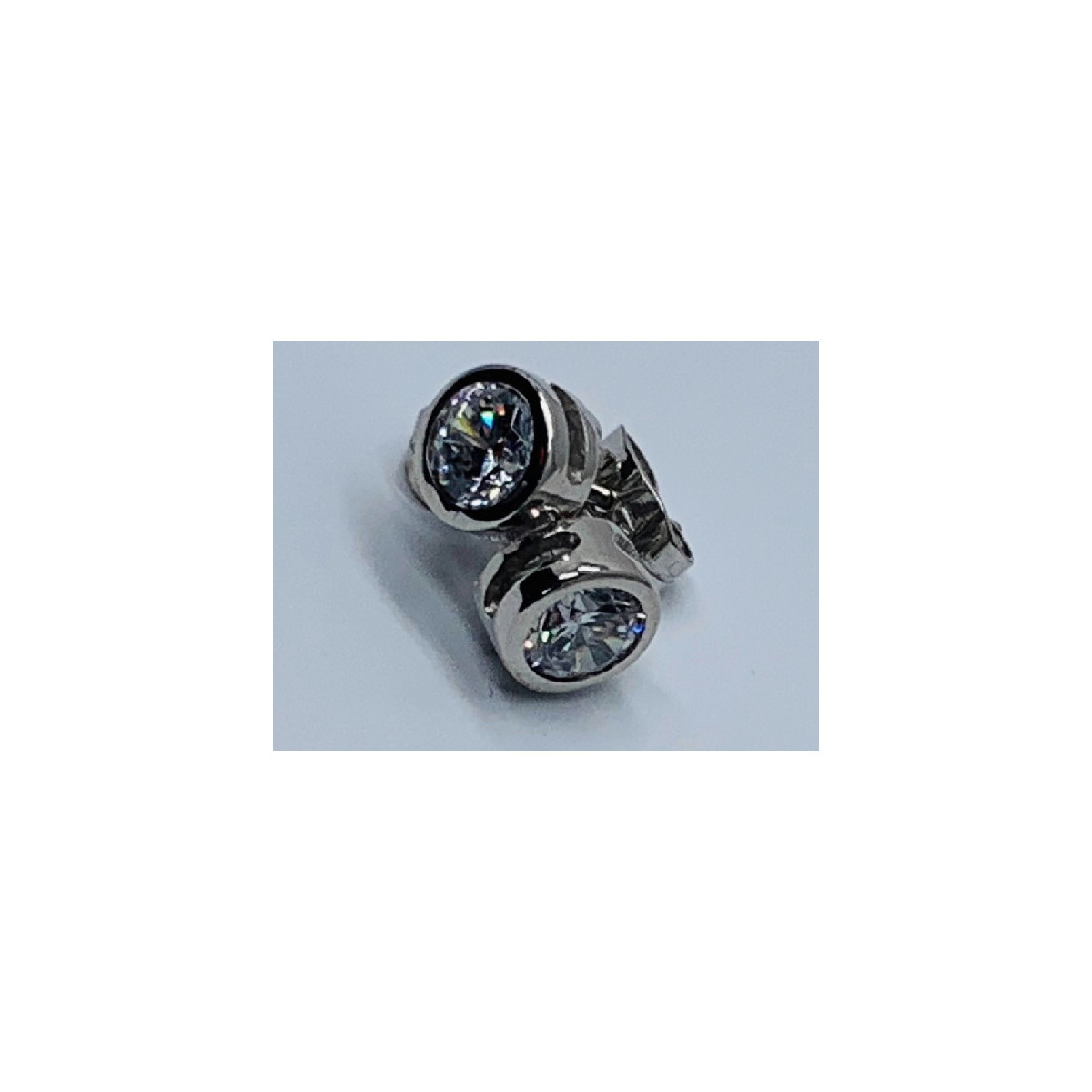 Par Aros Punto de Luz de Oro Blanco Circ - 2.00 +10$