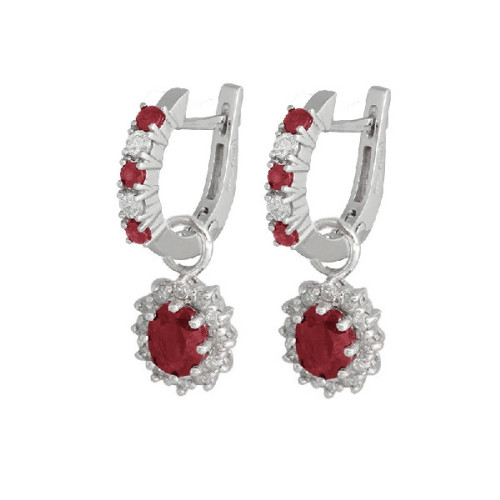 Par Aros de Oro Diamante Rubi - 546226 0,42PTS