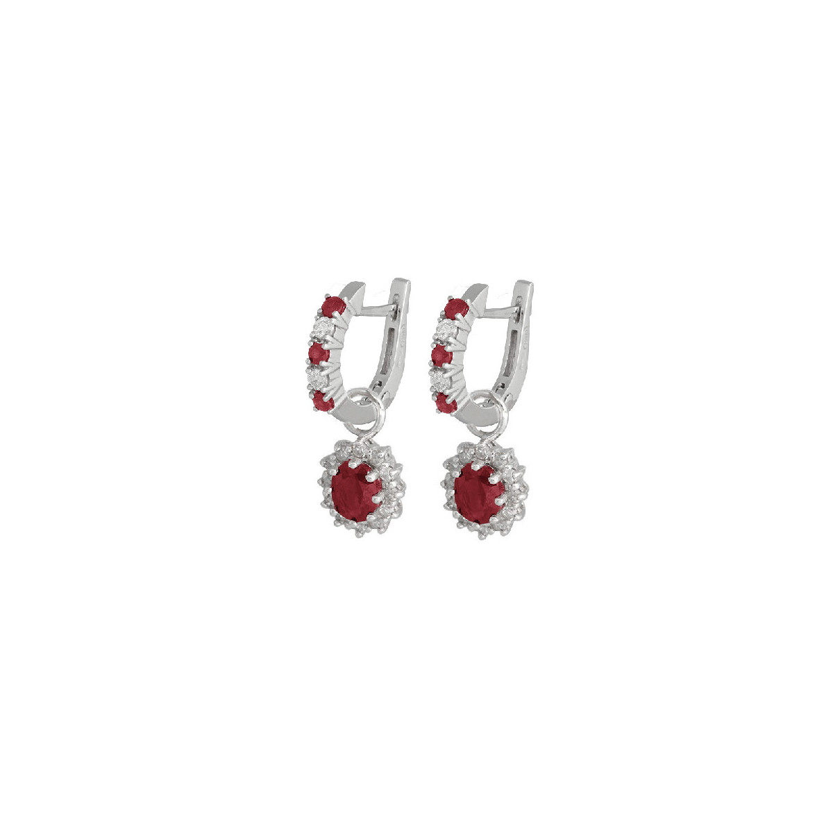 Par Aros de Oro Diamante Rubi - 546226 0,42PTS