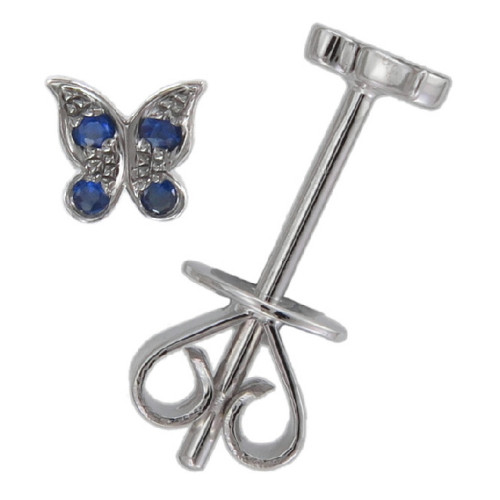 Par Aros Mariposa de Oro Zafiro Azul - SEH7160R01M18W 0,05