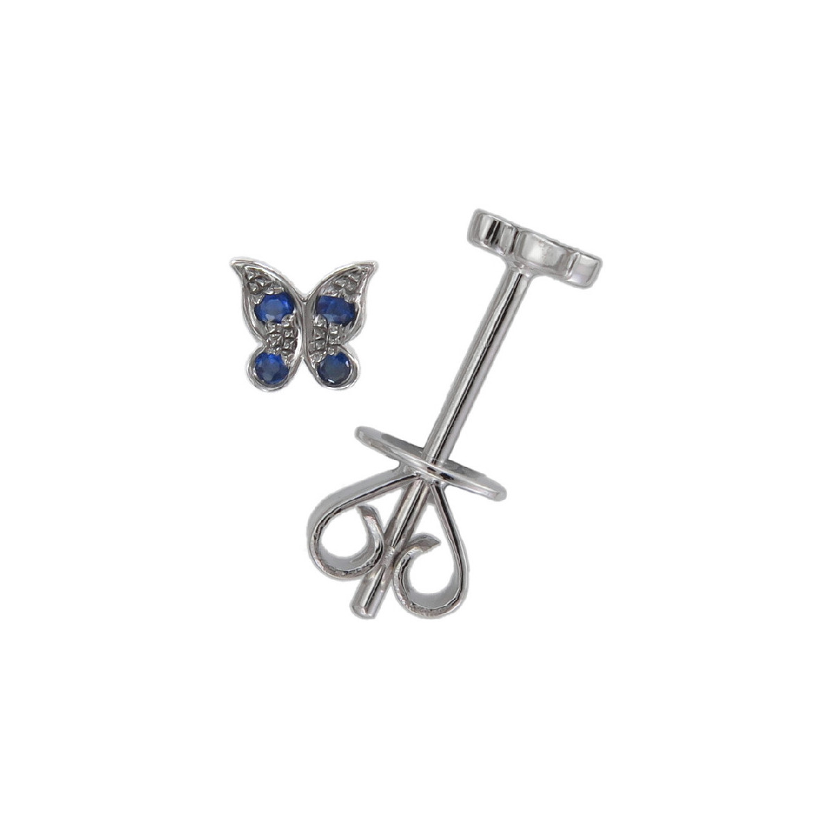 Par Aros Mariposa de Oro Zafiro Azul - SEH7160R01M18W 0,05