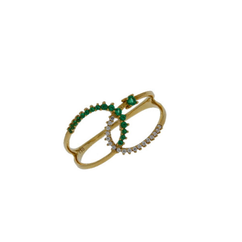 Anill ode Oro Circones Blancos y Verdes - 10188292 2,00 +56$