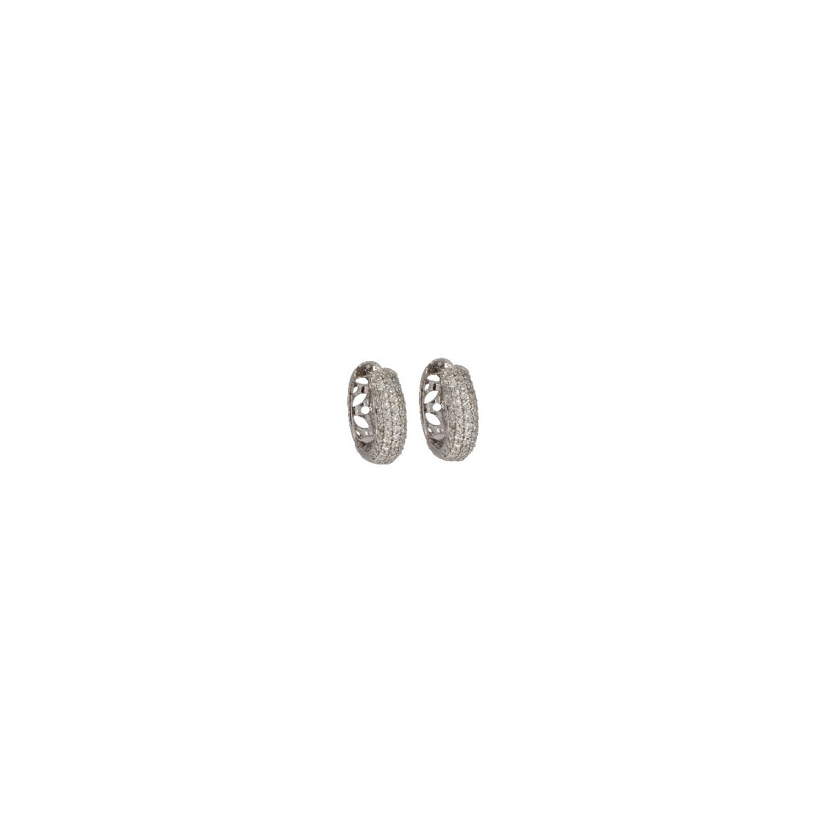 Par Aros Argolla de Oro Blanco Diamante - L1972827 1,008 KT