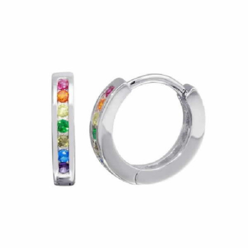 Par Aros Argolla de Plata Circon Colores - STE01209