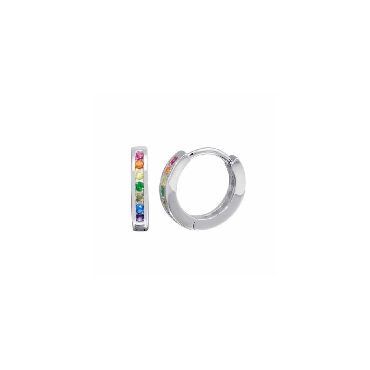 Par Aros Argolla de Plata Circon Colores - STE01209