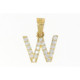 Inicial W de Oro con Circones - INICIAL W