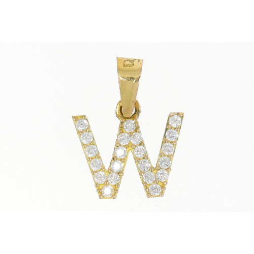 Inicial W de Oro con Circones - INICIAL W