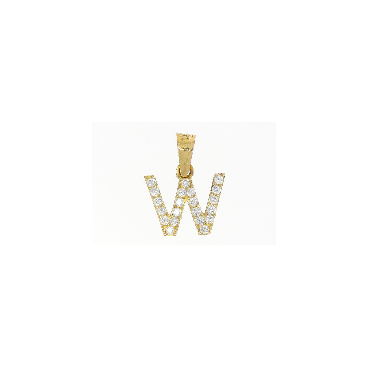 Inicial W de Oro con Circones - INICIAL W