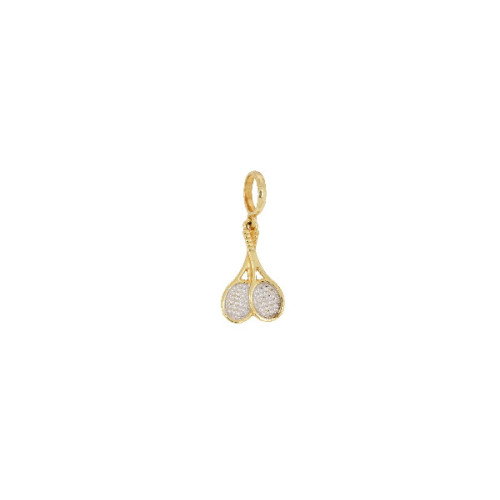Pendiente Doble Raqueta de Oro - RM-4141 0,60 +20$