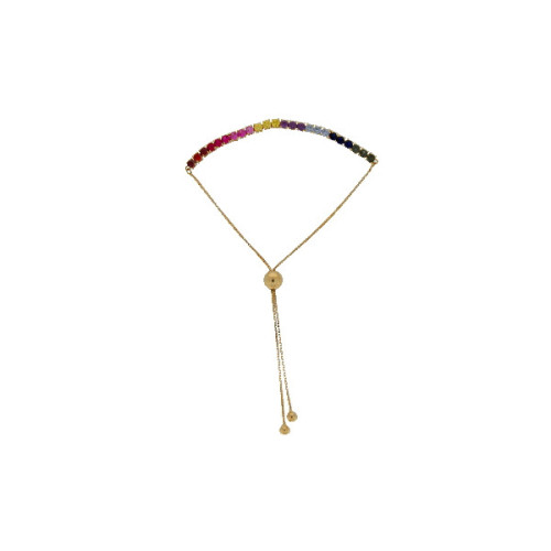 Pulsera Tenis de Oro Circones de Colores - RM-8155 6,90 +15$
